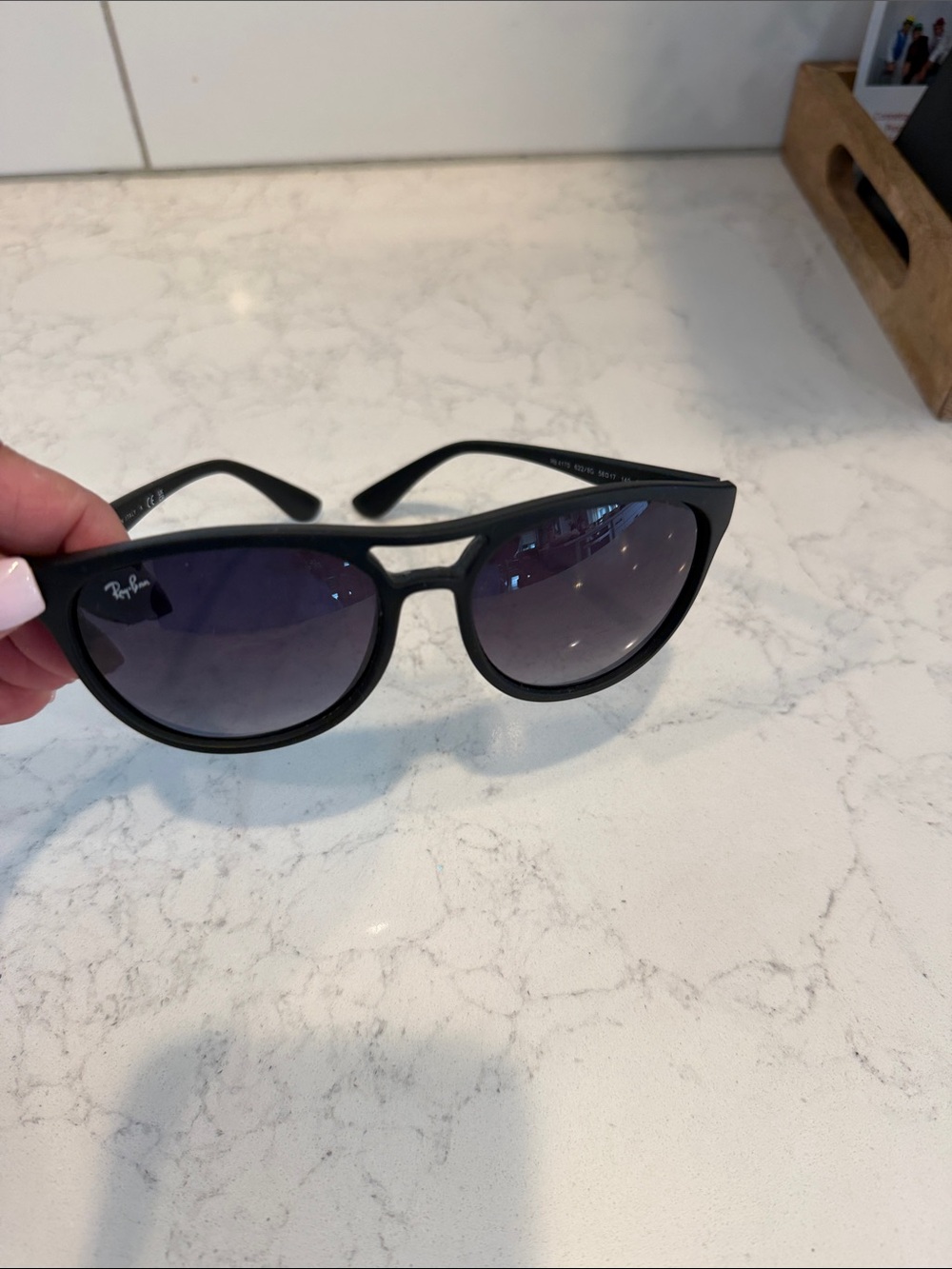 Ray-Ban Women’s Black Frame Sunglasses with Dark Gradient Lenses